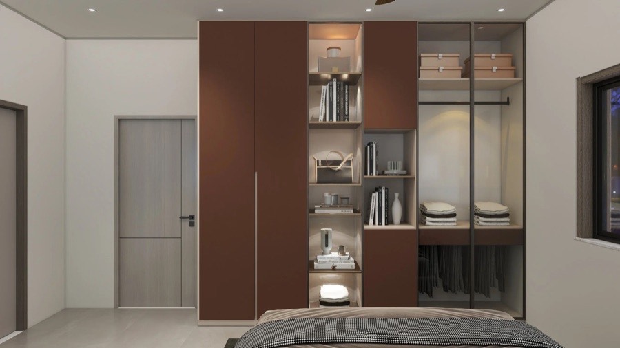 Luxury fluted terracotta wardrobe and bedroom suites in Hyderabad